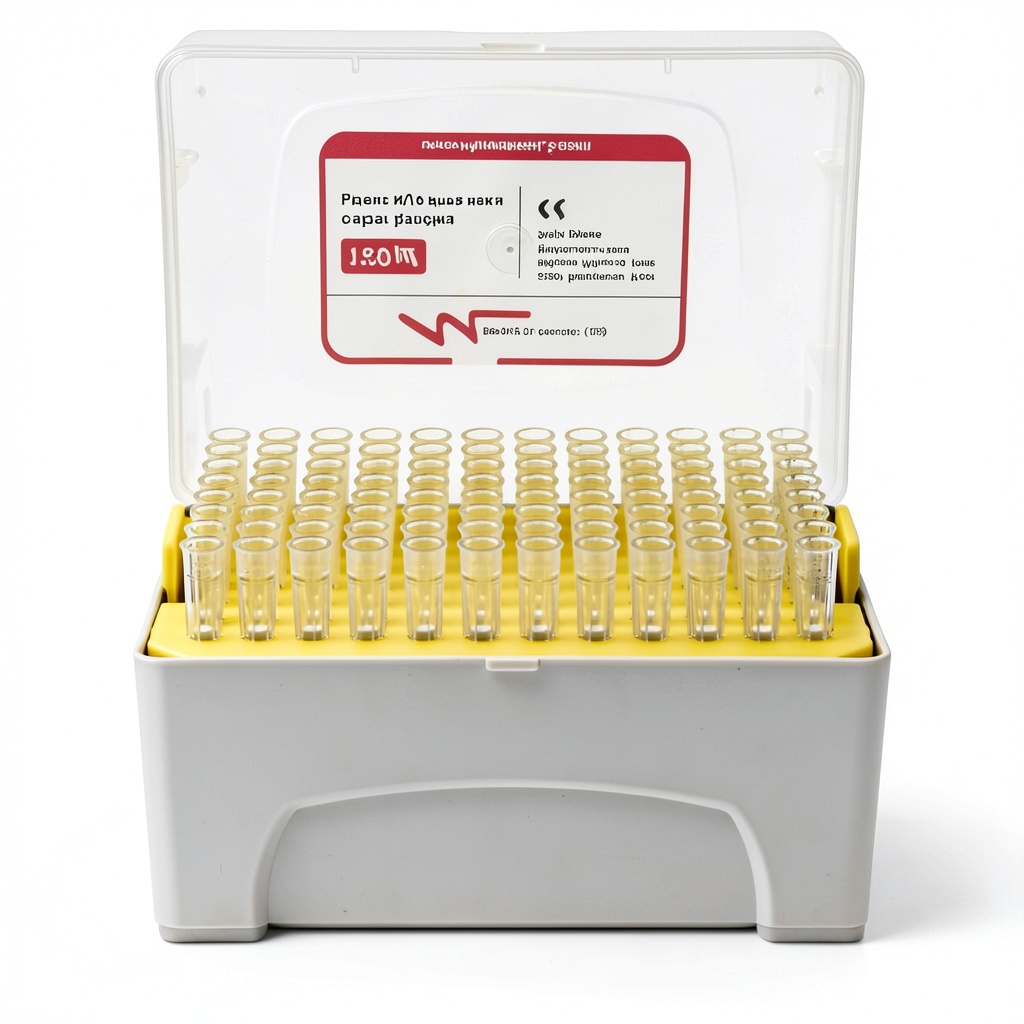 Marathon LS 100uL filter pipette tips in yellow rack