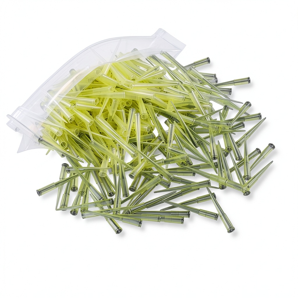 Misppro 100µL pipette tips in use with a micropipette