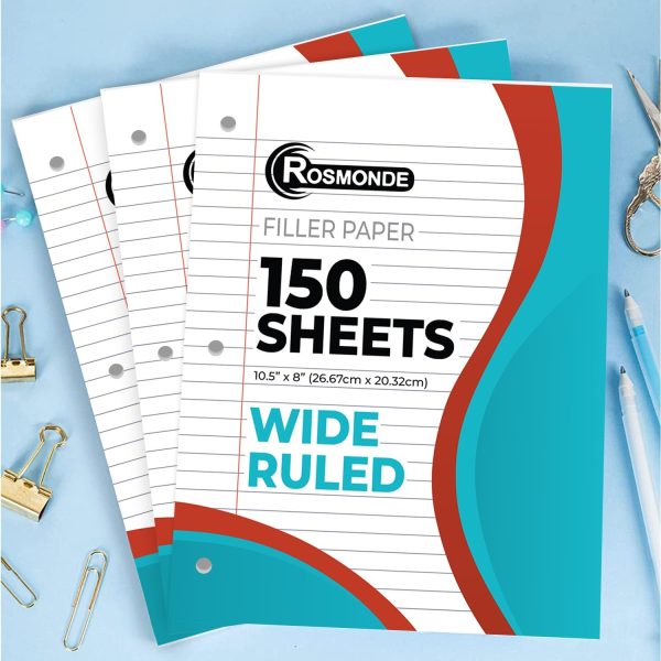 Rosmonde Wide Ruled Lined Filler Paper for Binders-8