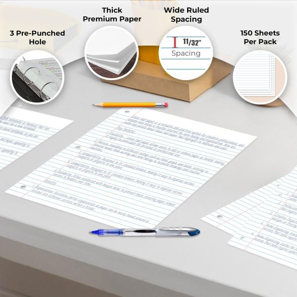Rosmonde Wide Ruled Lined Filler Paper for Binders-1