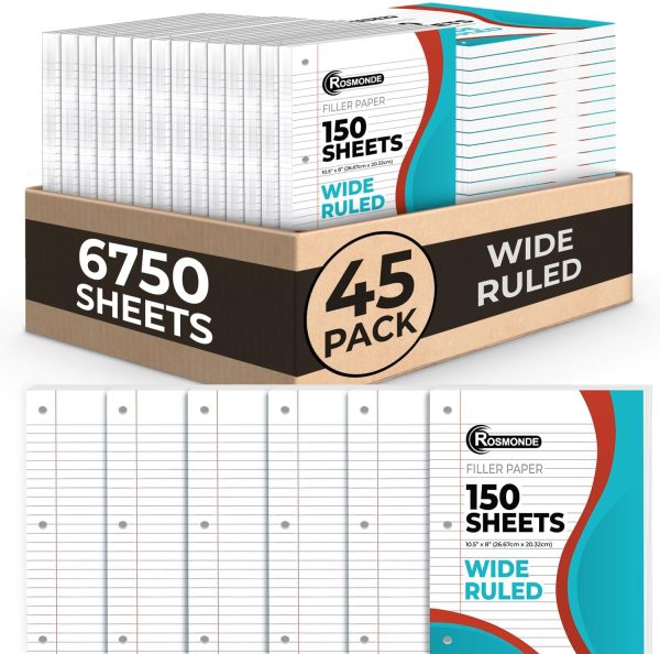Rosmonde Wide Ruled Lined Filler Paper for Binders-0