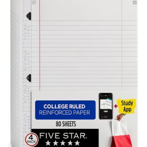 Five Star 4 Pack White Loose-Leaf College Ruled Paper-0