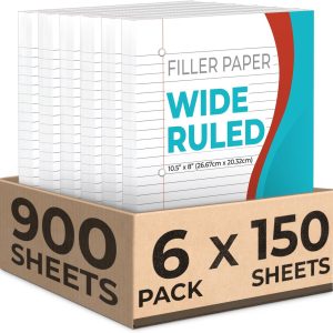 Rosmonde Wide Ruled Lined Filler Paper for Binders-0