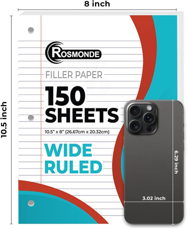 Rosmonde Wide Ruled Lined Filler Paper for Binders-2