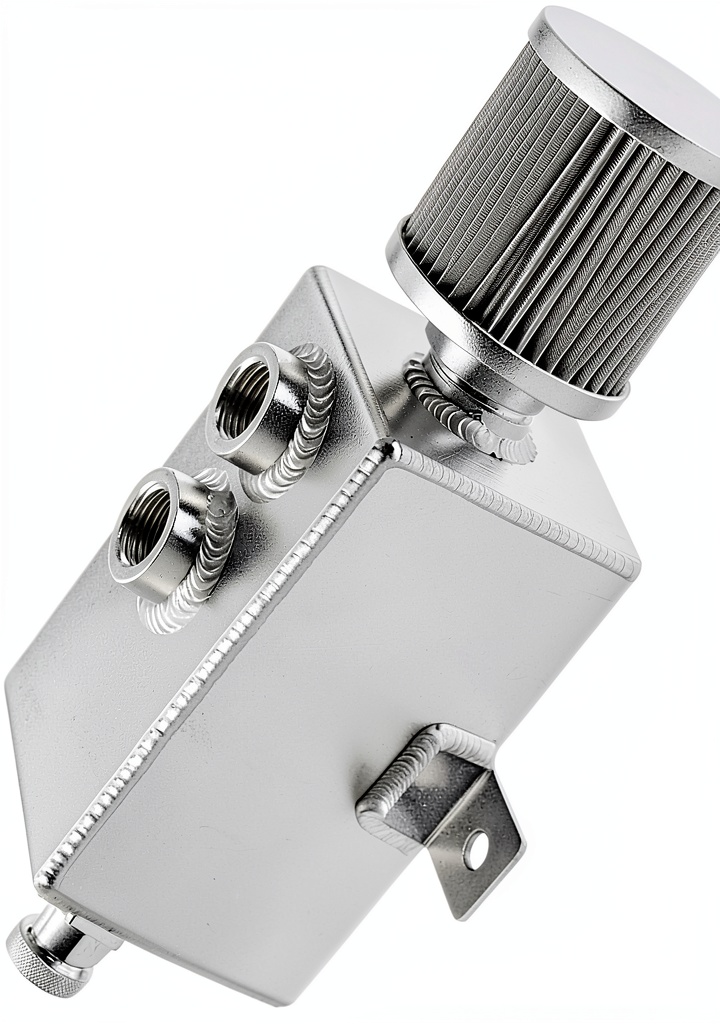 BOMLING oil catch can installed on a motorcycle engine