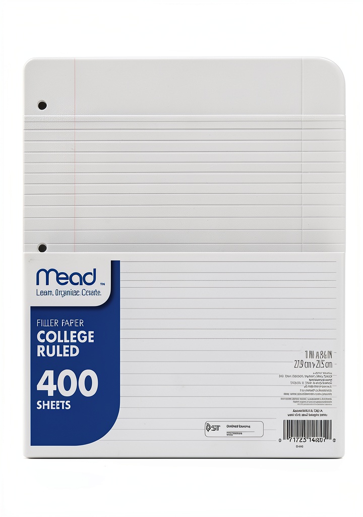 Student writing in a college‑ruled notebook