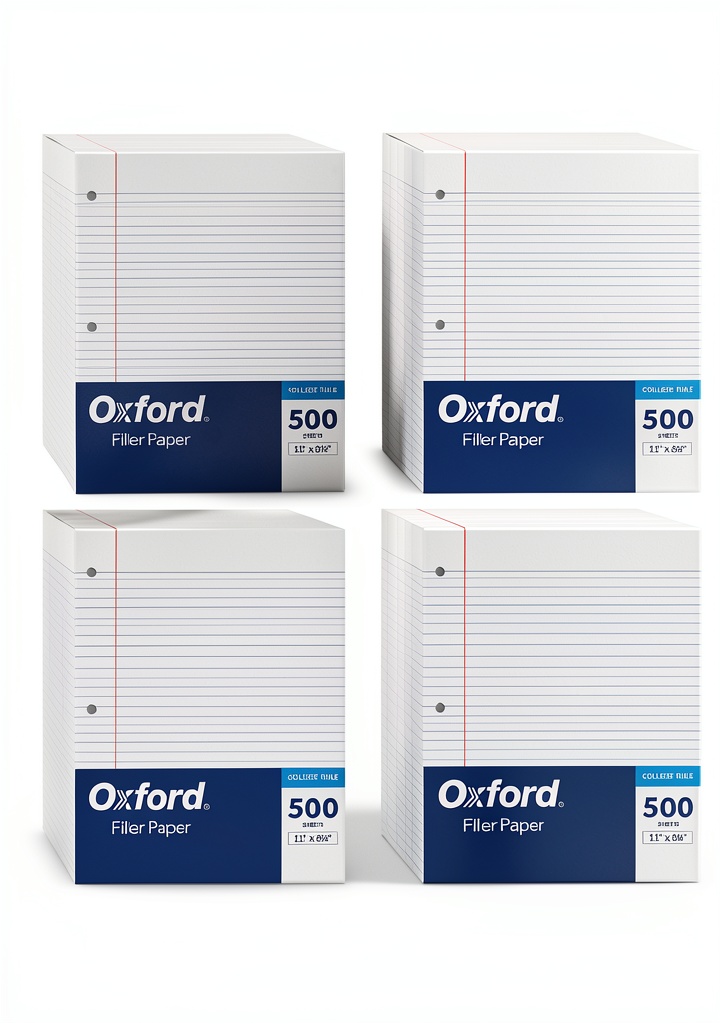 Oxford college ruled loose-leaf paper sheets