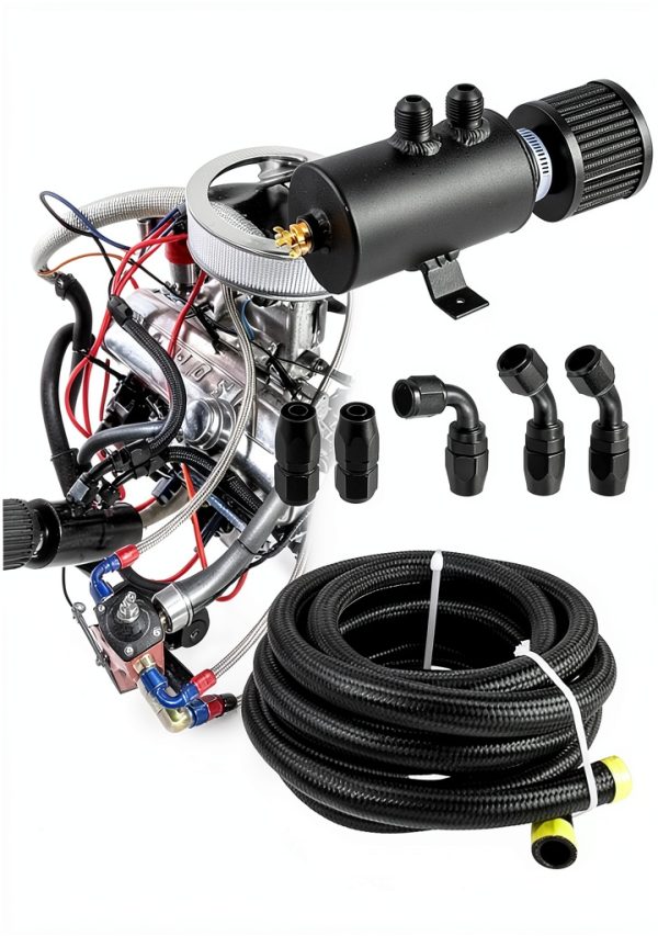 RYANSTAR RACING 750ml Aluminum Oil Catch Tank with AN10 Hose Kit-0