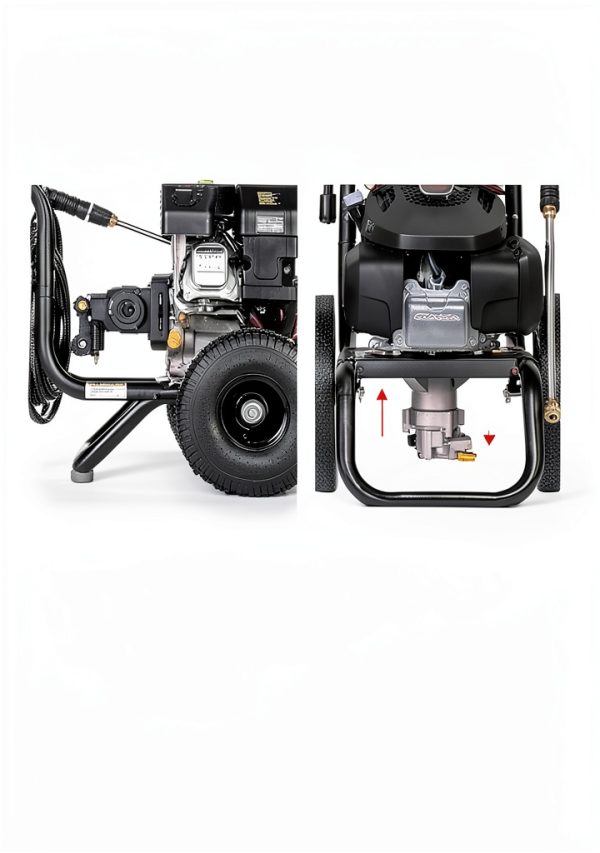 AAA Pumps 90038 Horizontal Triplex Plunger Replacement Pressure Washer Pump Kit, 3800 PSI, 3.5 GPM, 1" Shaft, Includes Hardware and Siphon Tube, for Industrial Gas Powered Machines, Black-5